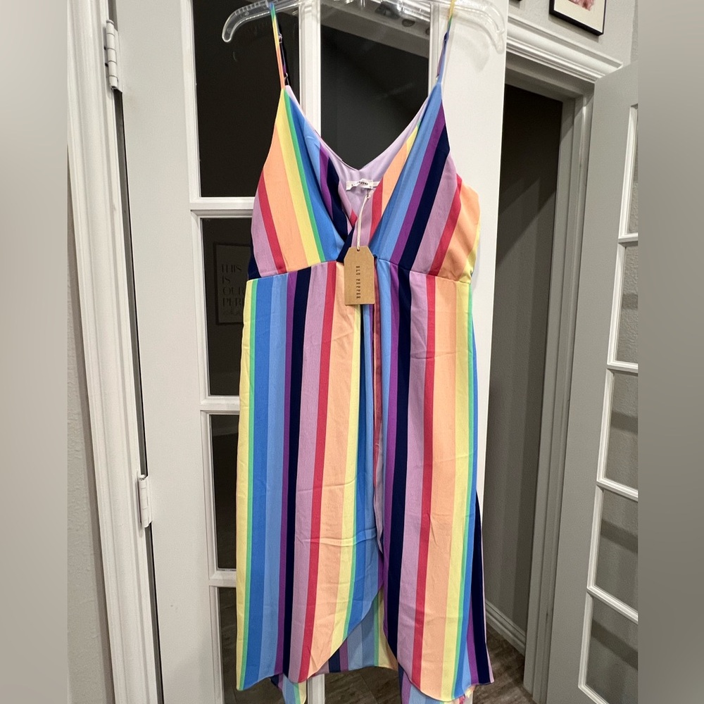 Blu Pepper Multicolor Striped Dress